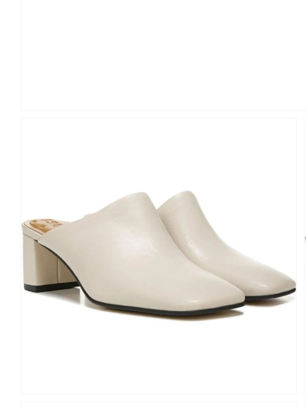 90s Minimalist Franco Sarto Xenia Chiffon Putty Leather Mule Heels Size 10